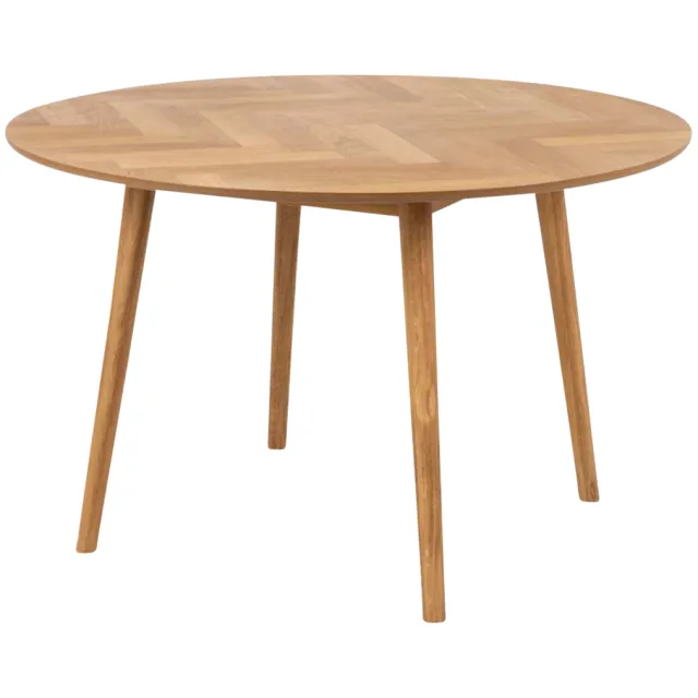 Lisomme Senn houten eettafel naturel visgraat - Ø 120 cm Bruin