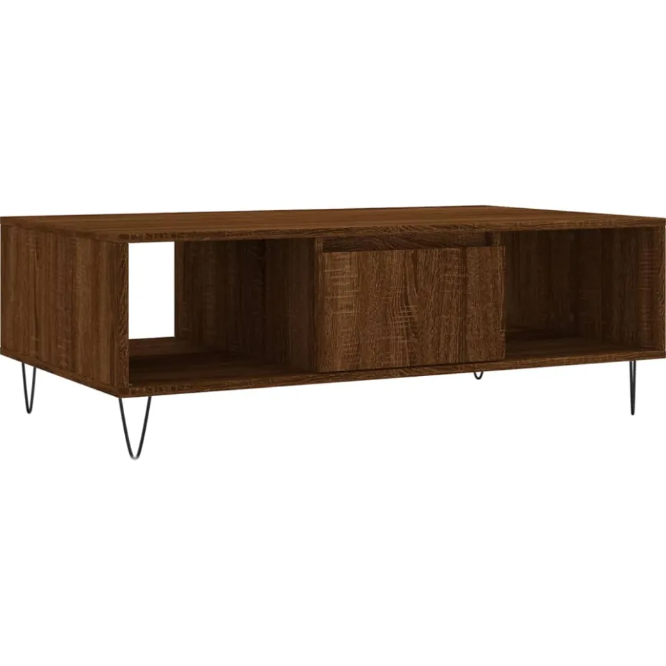 vidaXL Salontafel 104x60x35 cm bewerkt hout bruineiken, foto 3