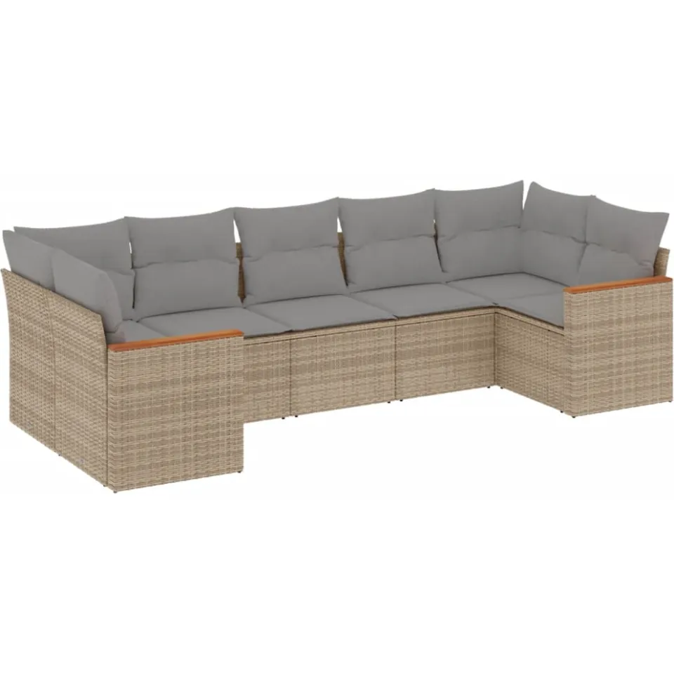vidaXL 7-zits Gemengd beige, foto 3