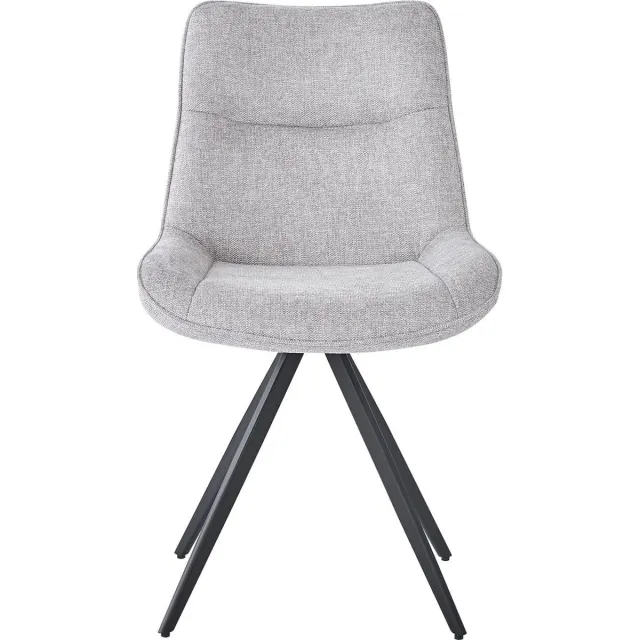 HTfurniture Beryl eetkamertafelstoel in Beige stof met draaifunksie