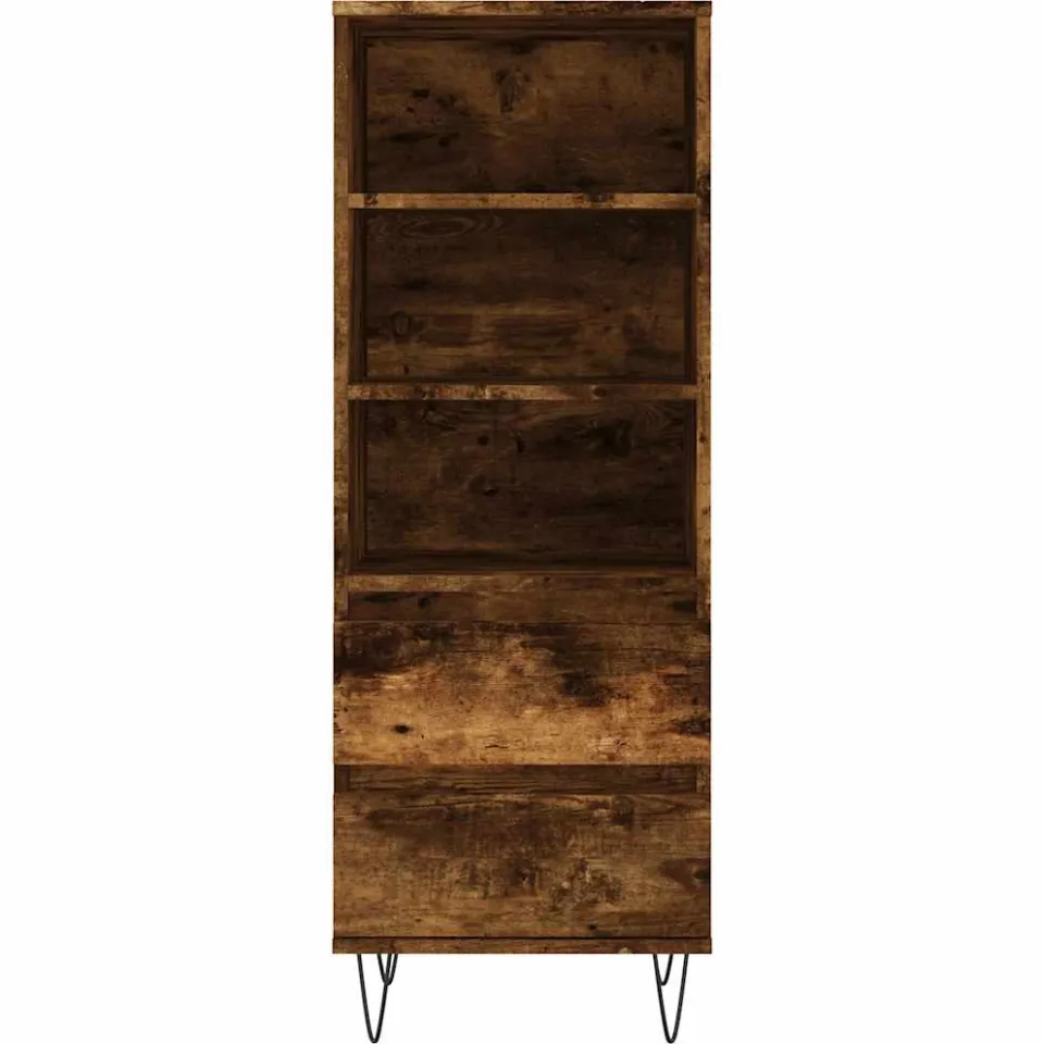 vidaXL Hoge kast 40x36x110 cm bewerkt hout gerookt eiken Bruin
