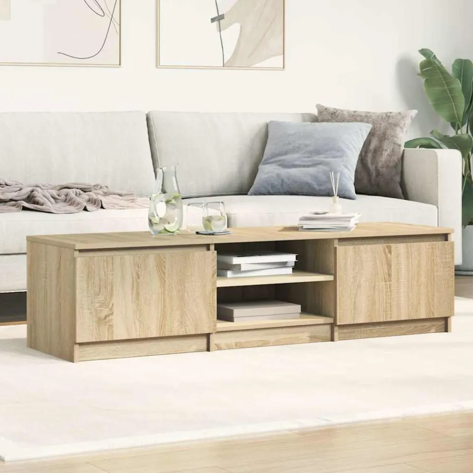 vidaXL Tv-meubel 140x40x35,5 cm bewerkt hout sonoma eikenkleurig, foto 3