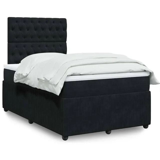 vidaXL Boxspring met matras fluweel zwart 120x190 cm