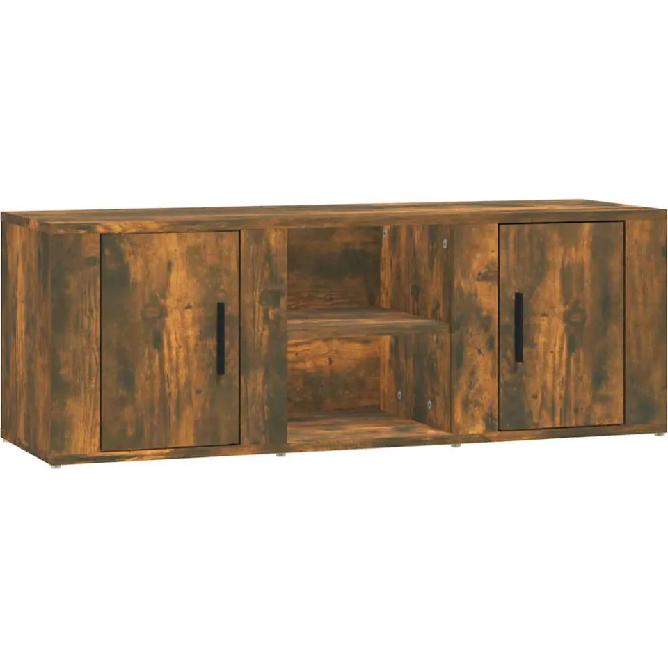 vidaXL Tv-meubel 100x31,5x35 cm bewerkt hout gerookt eikenkleurig Bruin