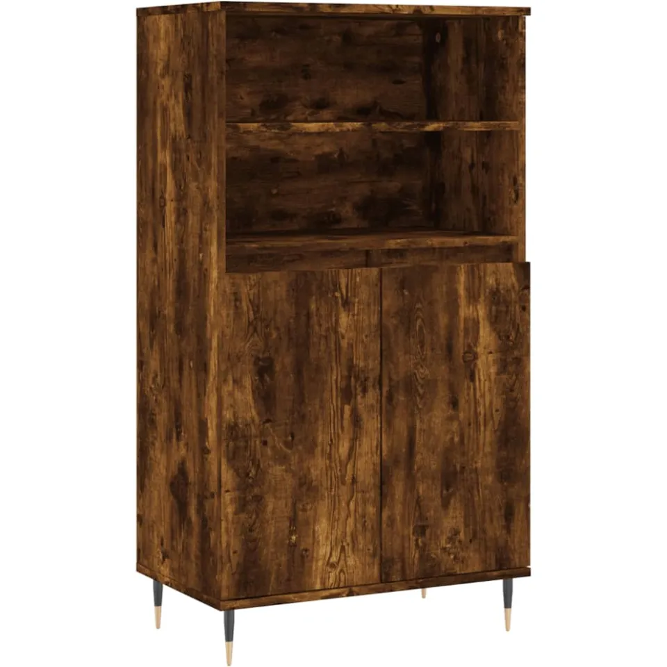 vidaXL Hoge kast 60x36x110 cm bewerkt hout gerookt eikenkleurig, foto 3