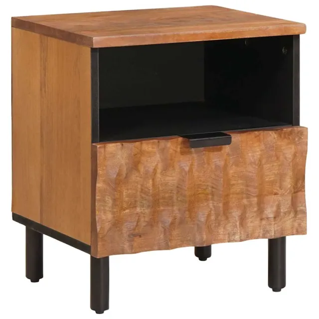 vidaXL Nachtkastje met lade Bruin 40 x 33 x 46 cm Massief Mango Hout