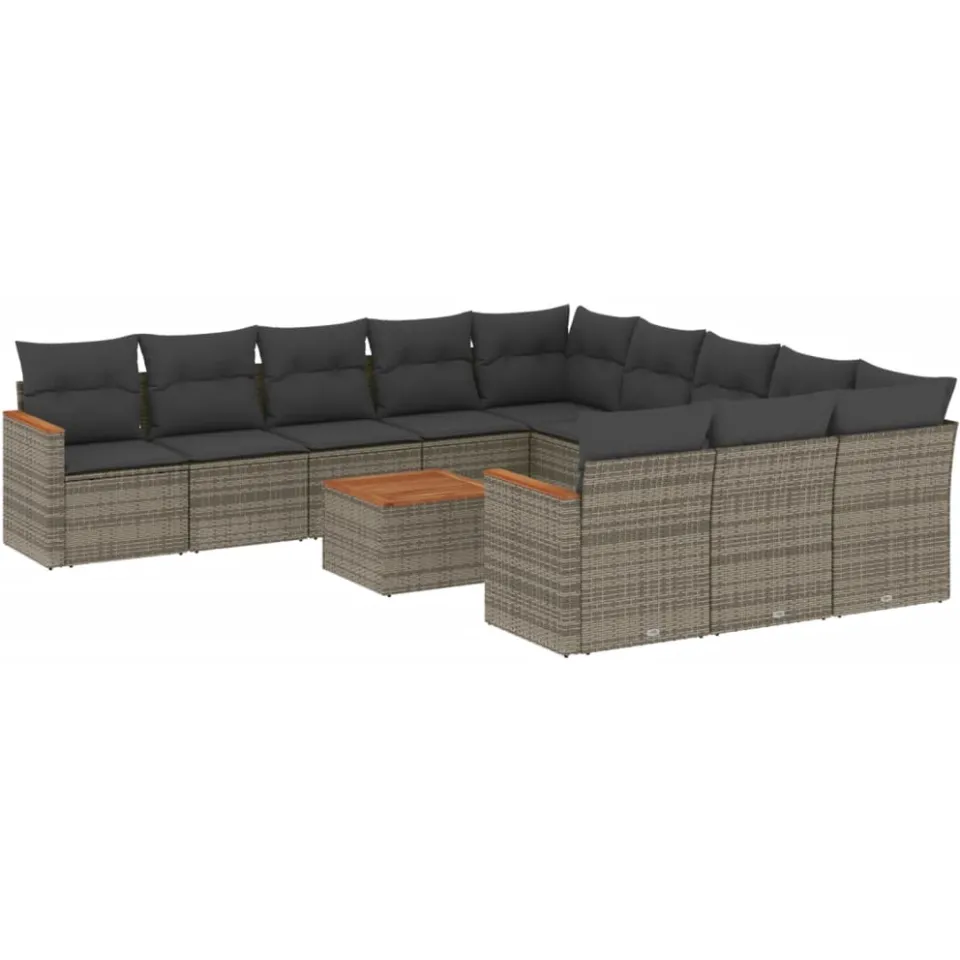 vidaXL Patio Sofa Set 11-zits Grey, foto 3