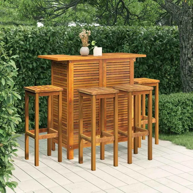 vidaXL 5-delige Tuinbarset massief acaciahout bruin, foto 2