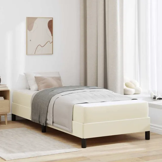 vidaXL Bedframe met matras Crème 100 x 200 cm Stof