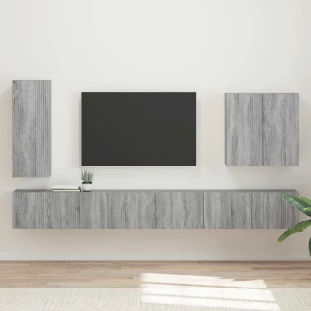 vidaXL TV Wandkast Set 6 st 78,5 x 30 x 29,5 cm Grijs Sonoma