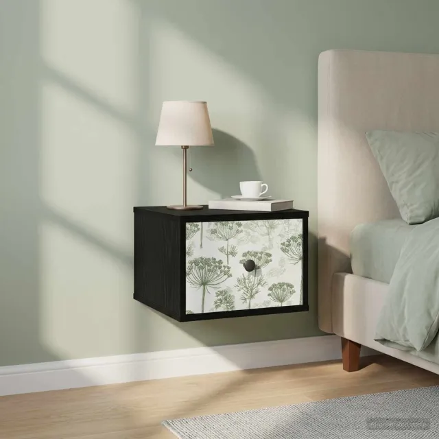 vidaXL Wandkastje GOTHA 2 st Zwart eiken 36 x 33 x 25 cm Bewerkt hout, foto 2