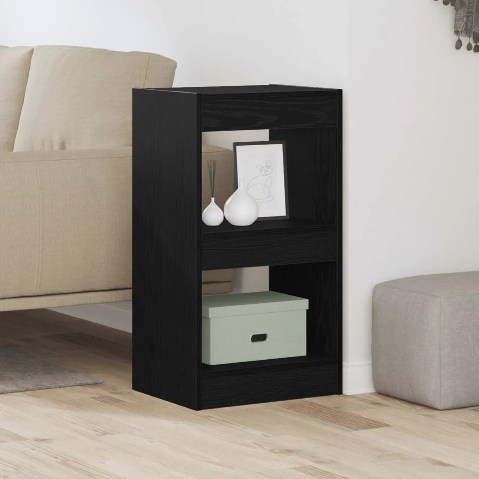 vidaXL Boekenkast 2-laags 40 x 30 x 71,5 cm Bewerkt hout Zwart Eiken, foto 3