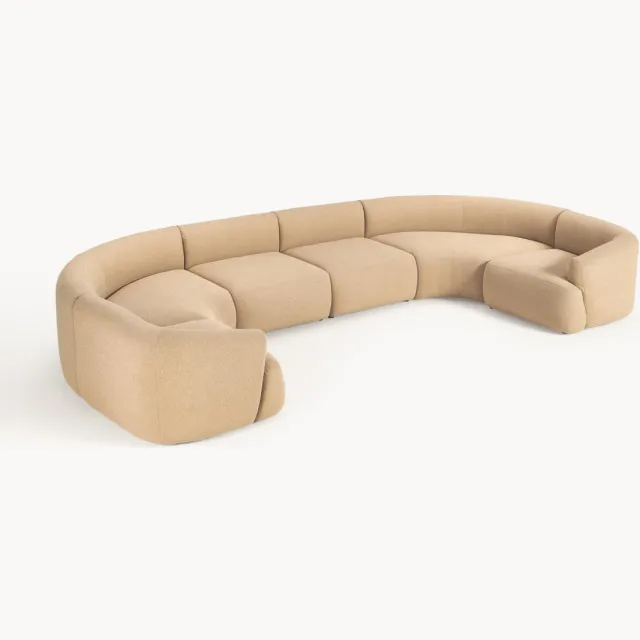 Westwing Collection Modulaire XL bouclé bankstel Sofia beige