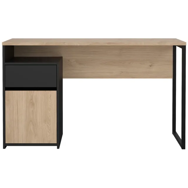 Giga Living Kantoorbureau Function Plus - Zwart/Naturel - 130x52x77cm