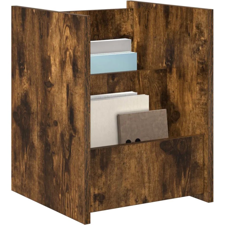 vidaXL Tijdschrift Rek Gerookt eiken 35 x 35 x 45 cm Bewerkt hout Bruin