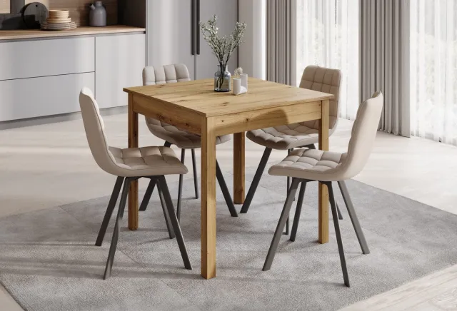 MEUBELLA Eetkamertafel Steve - Eiken - 80 cm Bruin