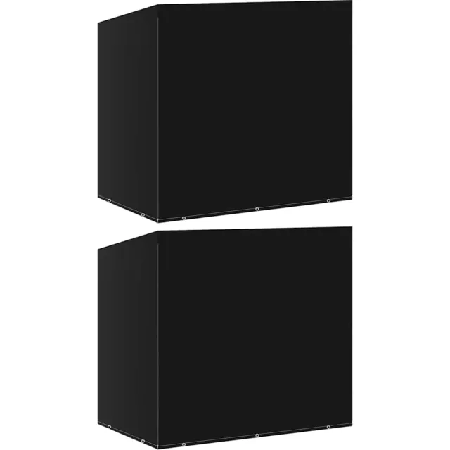 vidaXL Schommelbankhoezen 2 st 10 oogjes 2 ritsen 255x145x170 cm Zwart