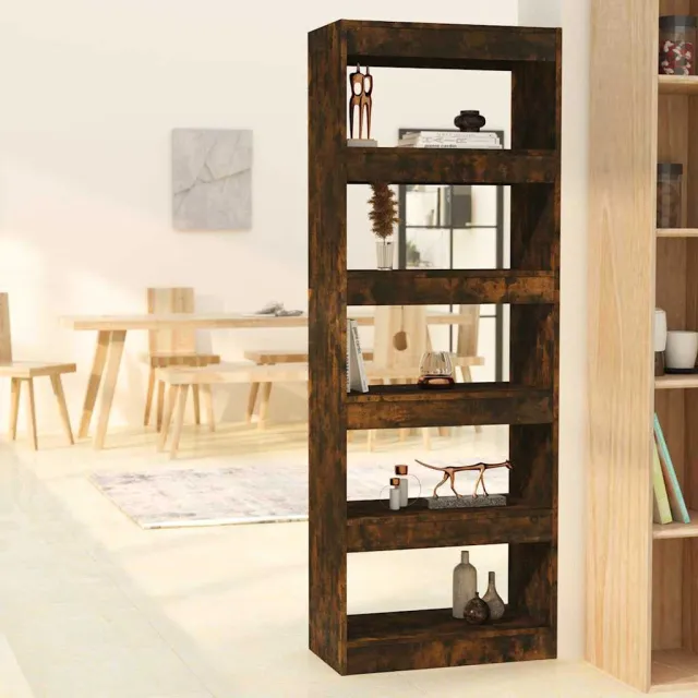 vidaXL Boekenkast/kamerscherm 60x30x166 cm spaanplaat gerookt eiken, foto 2