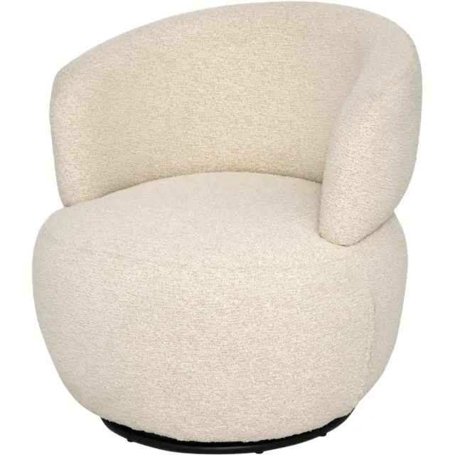 MISOU Draai Fauteuil - Teddy Stoel - Bouclé - Draaistoel - Leesstoel - 73cm - SKYE Beige