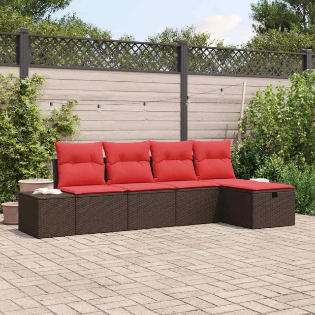 vidaXL Tuin Sofa Set 5 st Bruin poly rattan