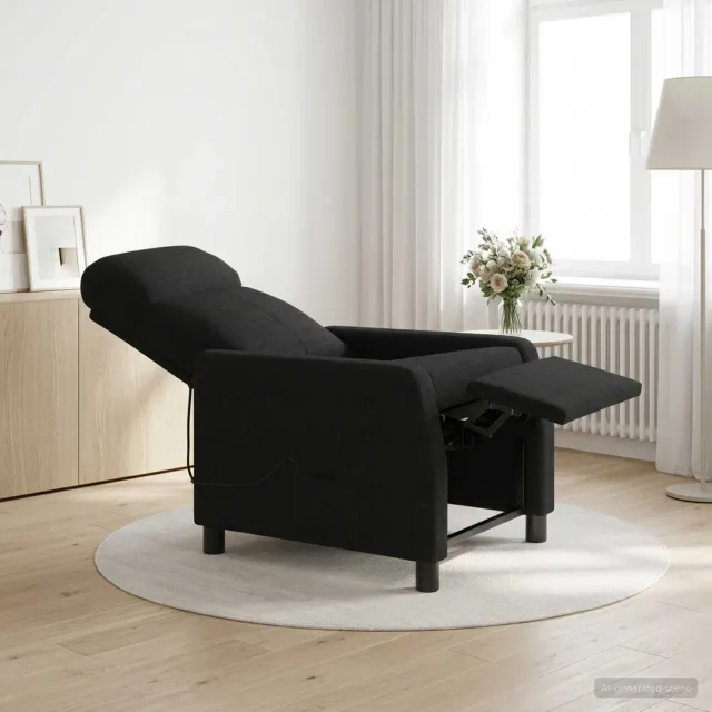 vidaXL Massage Recliner Zwart Stof