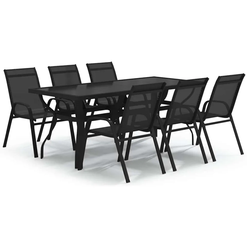 vidaXL 7-delige Tuinset zwart, foto 3