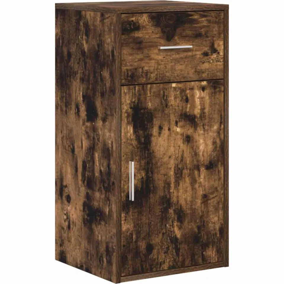 vidaXL Dressoir met lade Gerookt eiken 38 x 34 x 75 cm, foto 3