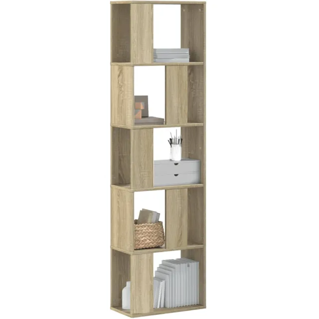 vidaXL Boekenkast 5-laags 45x23,5x162,5 cm bewerkt hout sonoma eiken