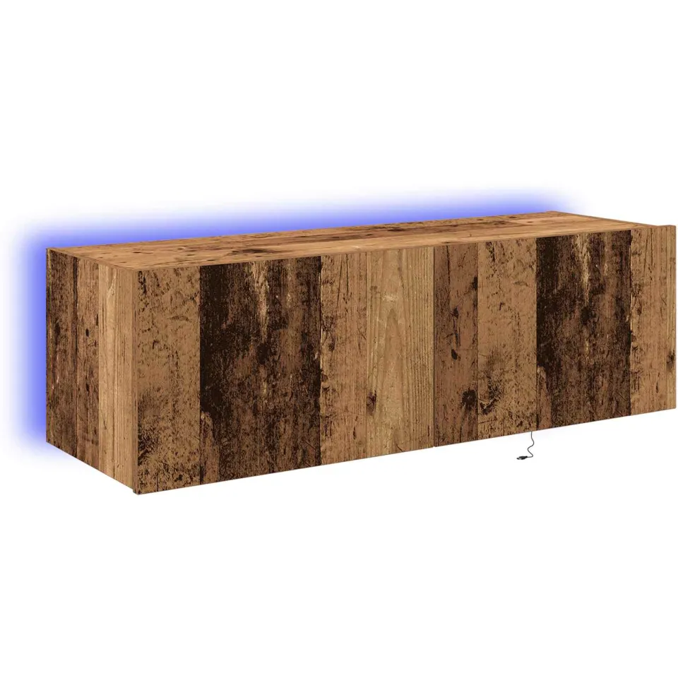 vidaXL TV Wandkast 2 st Oudhout Bewerkt hout Bruin