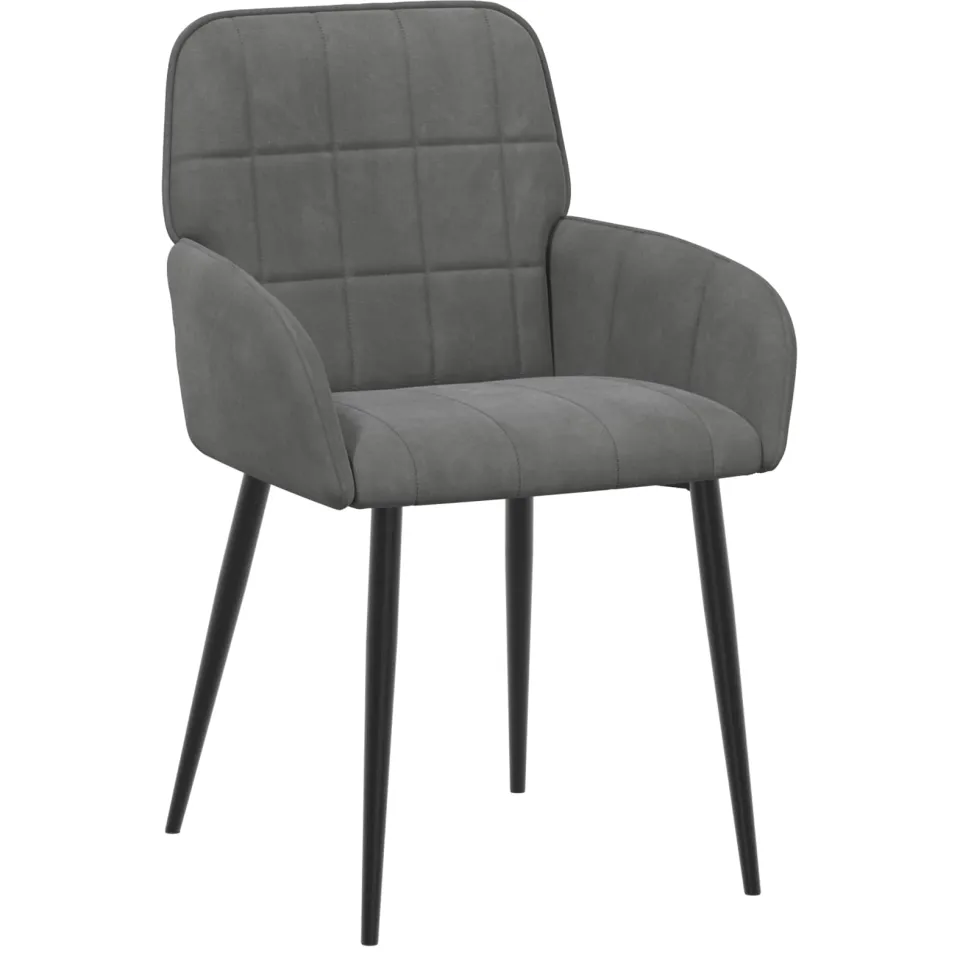 vidaXL Eettafelstoelen 6 st fluweel Donkergrijs 56.5 x 50 x 85 cm
