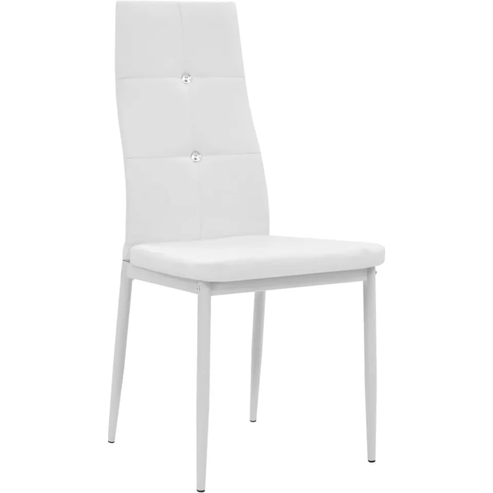 vidaXL Eetkamerstoelen 4 st kunstleer wit, foto 2