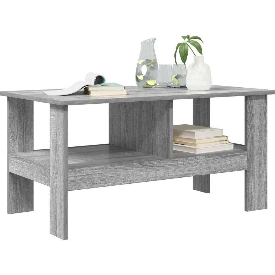 vidaXL Salontafel Grijs Sonoma 90 x 50 x 45 cm Bewerkt hout
