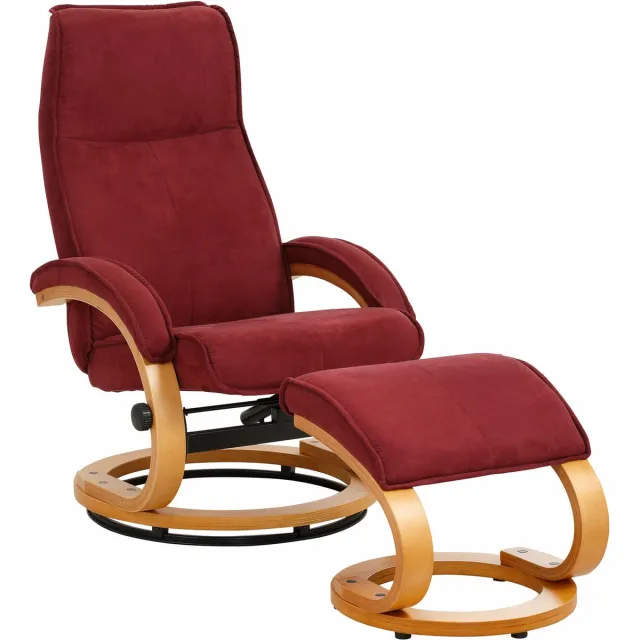 Notio Living PARIS Relaxfauteuil + Kruk rood