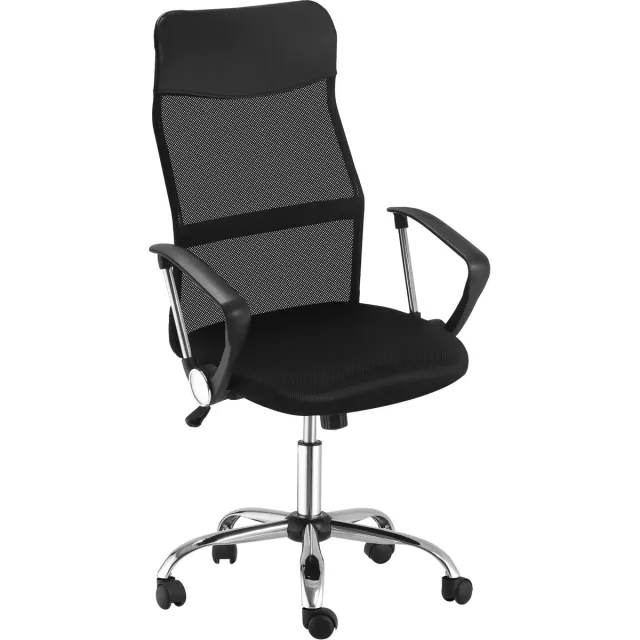 Homcom Ergonomische Bureaustoel met Netstof - Gamestoel - Draaistoel - Zwart