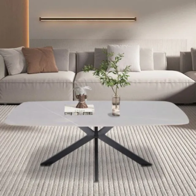 Rousseau Salontafel 'Apollo' 130 cm Deens Ovaal Steen Grijs mat