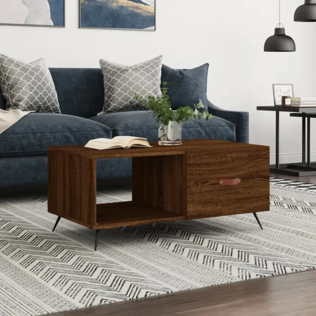 vidaXL Salontafel 90x50x40 cm bewerkt hout bruin eikenkleur, foto 2