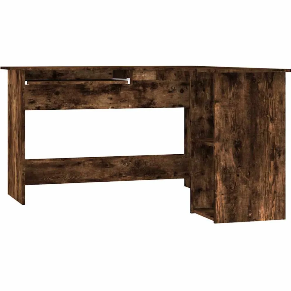 vidaXL Hoekbureau 120x140x75 cm bewerkt hout gerookt eikenkleurig, foto 3