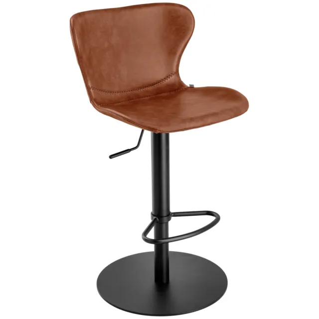 Vega Barstoel Dallas; 45x35x105 cm (BxDxH); zitting cognac, frame zwart