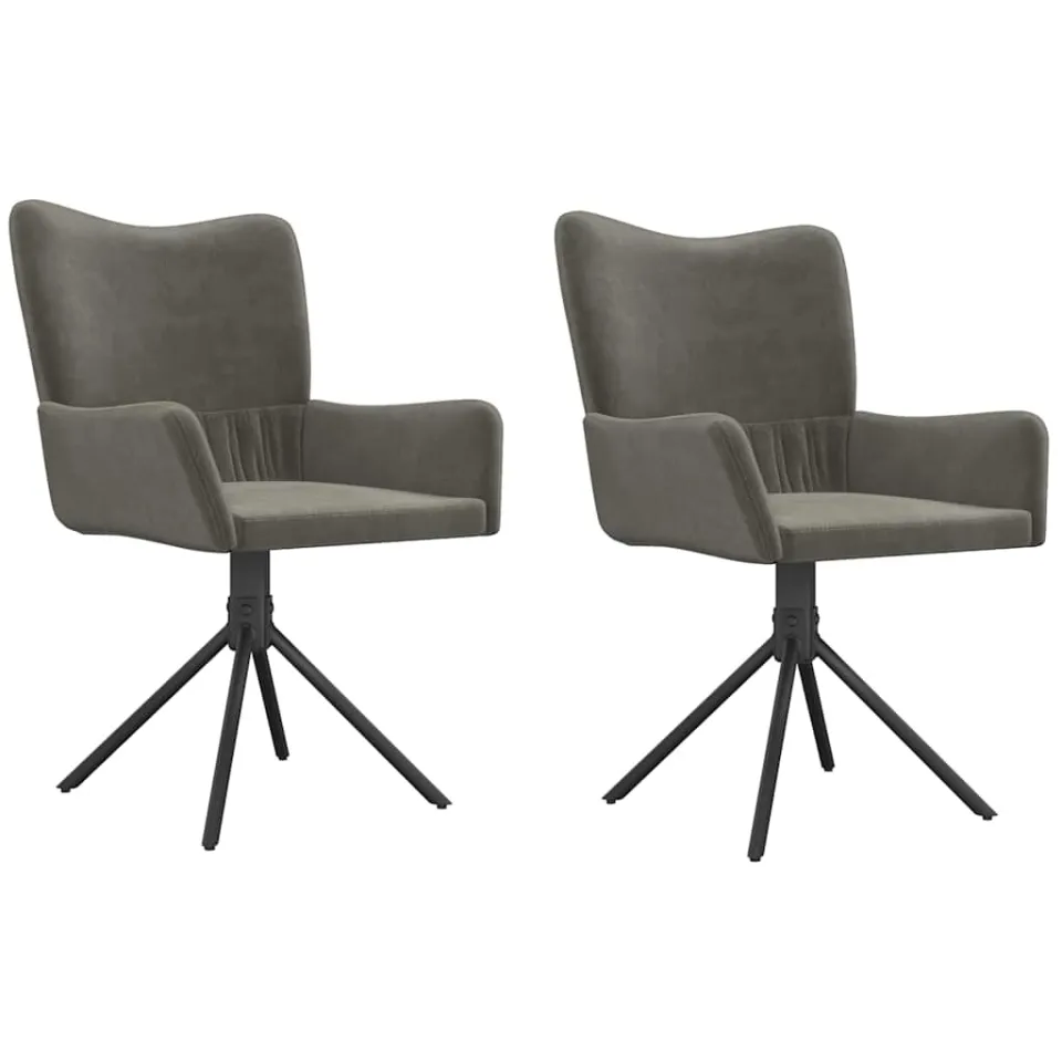 vidaXL Eetkamerstoelen draaibaar 2 st fluweel donkergrijs