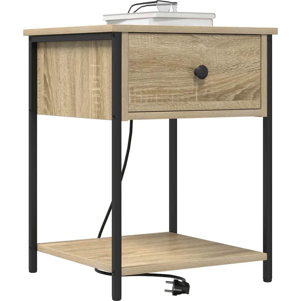 vidaXL Nachtkastje 2 st Sonoma Eiken 42 x 41 x 56 cm Bewerkt hout