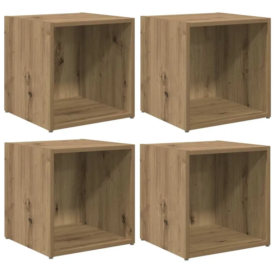 vidaXL Tv-meubelset 4 st Artisan Eiken Bewerkt hout Beige