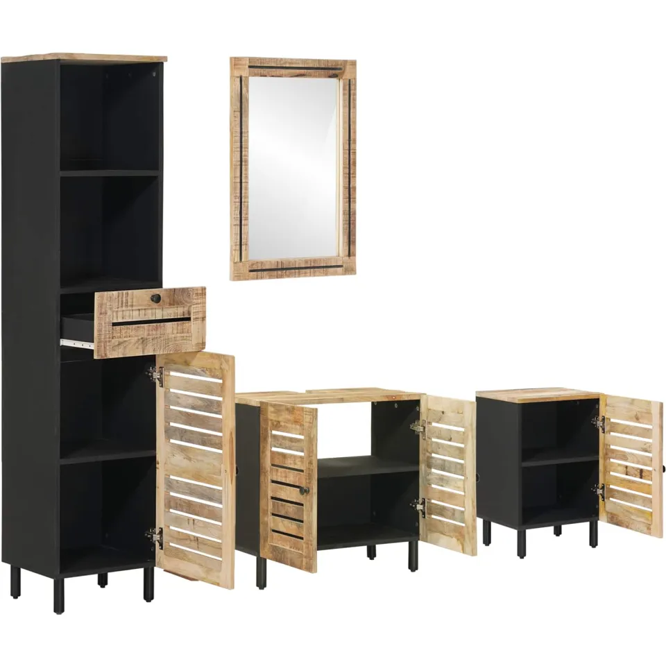 vidaXL Badkamerkastenset 4 st Naturel 38 x 33 x 160 cm