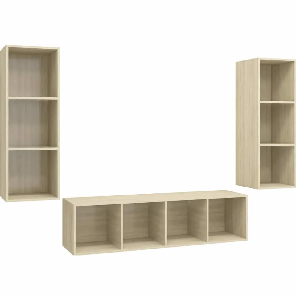vidaXL 3-delige Tv-meubelset bewerkt hout sonoma eikenkleurig, foto 3