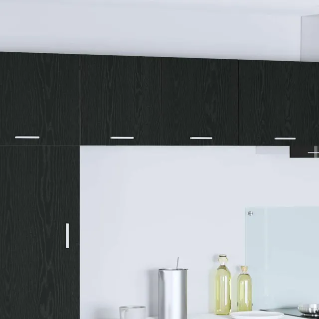 vidaXL Hangkast 2 st Zwarte Eik en Wit 40 x 31 x 40 cm Bewerkt hout