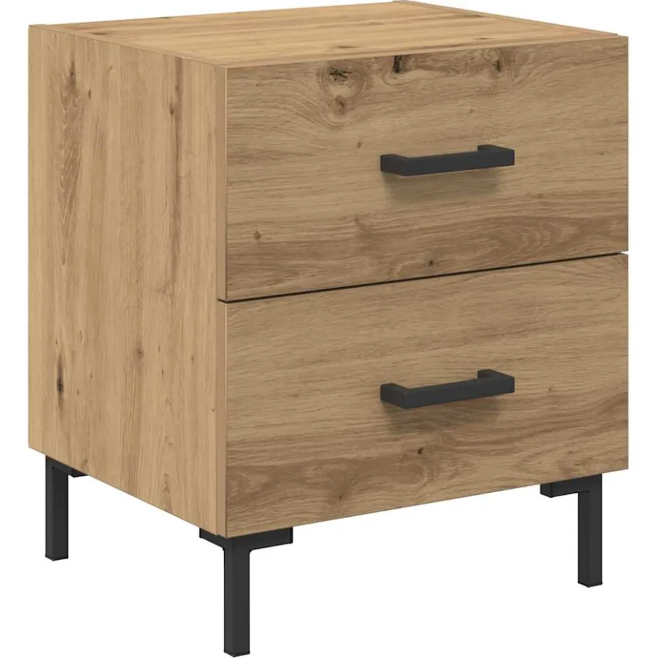 vidaXL Nachtkastje Artisan Eiken 40 x 35 x 47,5 cm Bewerkt hout, foto 3