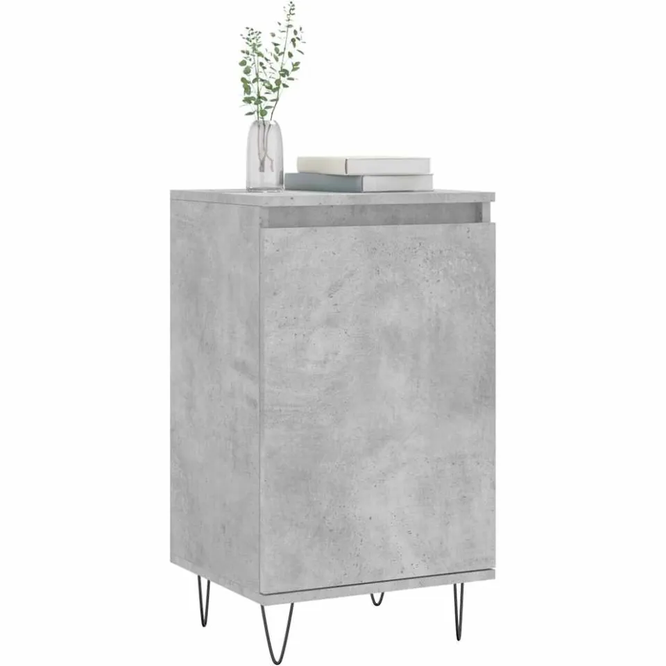 vidaXL Dressoir 40x35x70 cm bewerkt hout betongrijs Wit