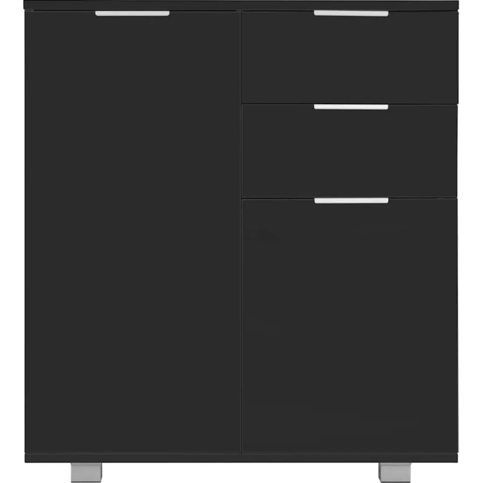 vidaXL Dressoir 71x35x80 cm spaanplaat hoogglans zwart