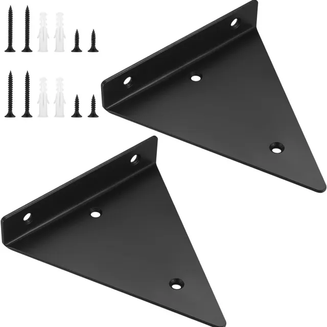 CSGoods Zwevende plankhouders, onzichtbare driehoekige wandhouders, robuuste metalen wandmontage, opbergrek, boekenplank, set van 2. Any