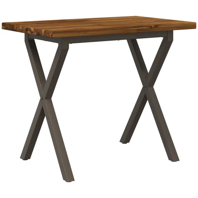 vidaXL Vierkante - Eettafel - 110 - x - 55 - x - 75 - cm - Massief - Acacia - Hout Natuurlijk en Koffie
