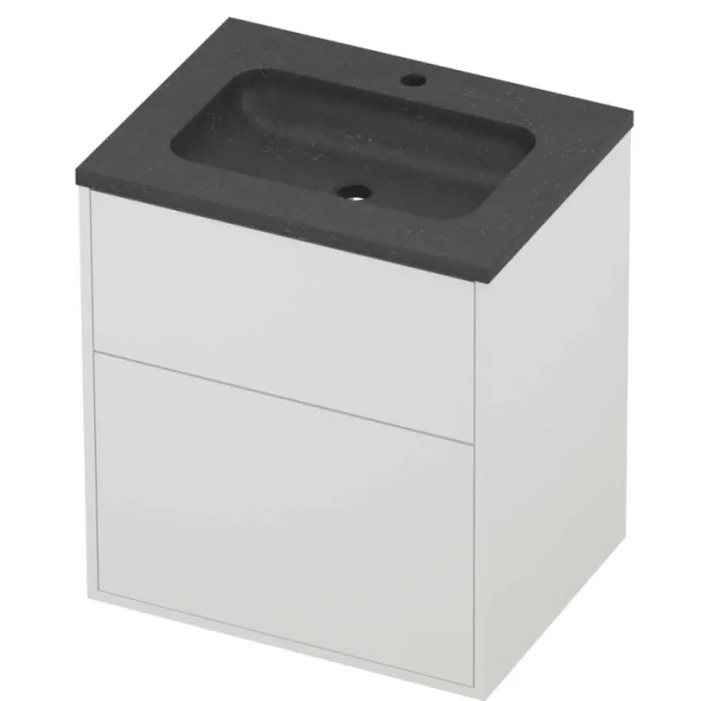 Proline Rollo Badmeubelset Hardsteen Elegant 1 Kraangat 60x46x67 cm Blue Stone Mat White